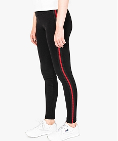 GEMO Legging à bandes latéreales rayées Noir