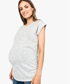 GEMO Tee-shirt à manches courtes pour femme enceinte Gris