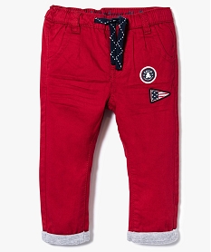 GEMO Pantalon droit doublé jersey - Lulu Castagnette rouge vif
