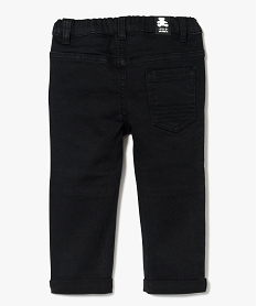 pantalon uni stretch avec zip decoratif - lulu castagnette noir8068201_2
