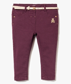 GEMO Pantalon slim à ceinture pailletée - Lulu Castagnette Violet