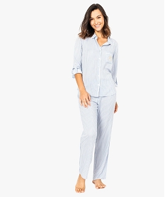 GEMO Pyjama chemise 2 pièces à broderie dorée Imprimé