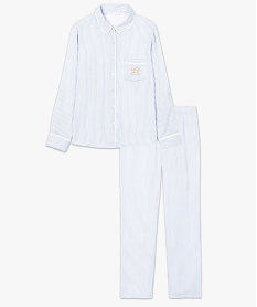 pyjama chemise 2 pieces a broderie doree imprime8074601_4