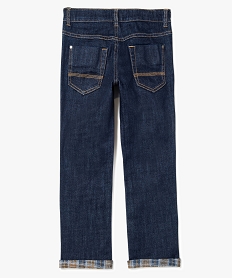 jean straight double motifs ecossais bleu jeans8077401_3