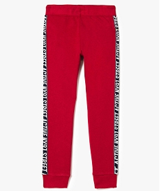 pantalon de jogging garcon avec bande imprimee sur les cotes rouge8077701_2