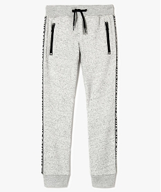 pantalon de jogging garcon avec bande imprimee sur les cotes gris8077801_1