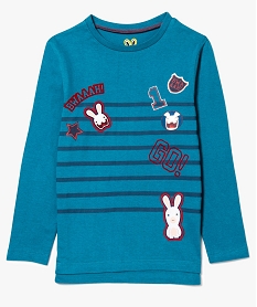 GEMO Tee-shirt manches longues imprimé - Lapins Crétins bleu standard