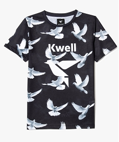 GEMO Tee-shirt fin imprimé colombes - Kwell Noir