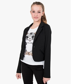 GEMO Veste de blaser en maille milano fille noir standard