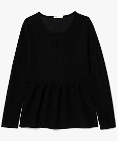 GEMO Tee-shirt à basque fille avec paillettes noir standard