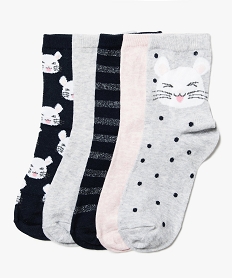 lot de 5 paires de chaussettes motifs souris gris chaussettes8086501_1