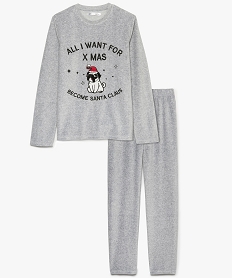 pyjama garcon en velours motif noel fantaisie gris8086901_1