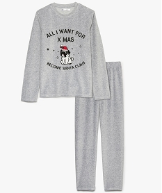 GEMO Pyjama garçon en velours motif Noël fantaisie gris standard