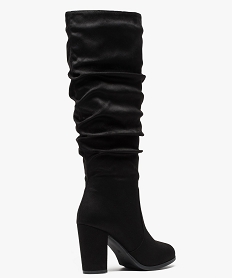 bottes-chaussettes femme effet velours avec tige plissee noir8089901_4