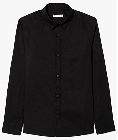 GEMO Chemise garçon cintrée unie Noir