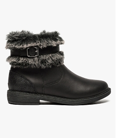 GEMO Boots fille avec doublure chaude et bride à boucle Noir