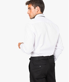 chemise pour homme avec liseres contrastants coupe slim blanc chemise manches longues8096001_3