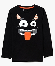GEMO Tee-shirt à manches longues avec motif monstre garçon noir standard