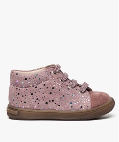 GEMO Chaussures premiers pas fille à pois irisés Rose