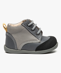 bottine tricolore a lacets tout cuir gris8101301_1