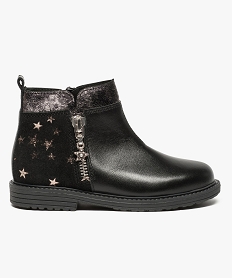 bottillons en cuir motif etoiles noir8101601_1