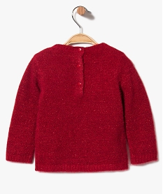 pull de noel pour bebe fille avec motif renne sur lavant rouge8102201_2