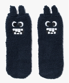 chaussettes dinterieur en maille peluche avec motif monstre garcon bleu8102901_1