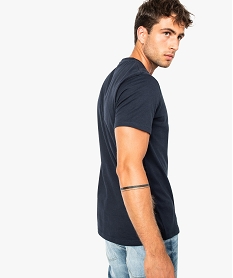 tee-shirt uni a manches courtes pour homme avec coton bio bleu8106001_3