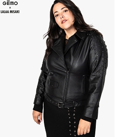 veste femme avec clous decoratifs - gemo x lalaa misaki noir8106701_1