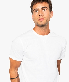 tee-shirt uni a manches courtes pour homme avec coton bio blanc8108901_2