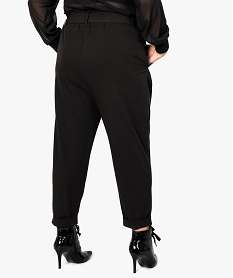 pantalon paper bag femme avec dos elastique - gemo x lalaa misaki noir8109001_3