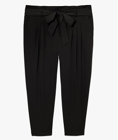 pantalon paper bag femme avec dos elastique - gemo x lalaa misaki noir8109001_4