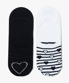 chaussettes invisibles femme a paillettes et motif cœur (lot de 2) noir8114101_1