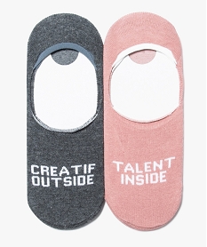 lot de 2 paires de chaussettes a messages gris8114501_1