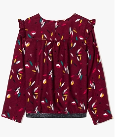 blouse a motifs avec plastron volante et bas elastique multicolore8114901_2