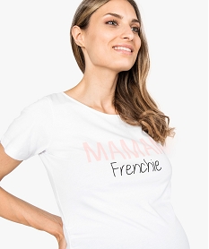 tee-shirt manches courtes imprime maman frenchie blanc8117001_2