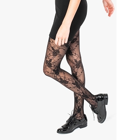 GEMO Collants esprit dentelle Noir