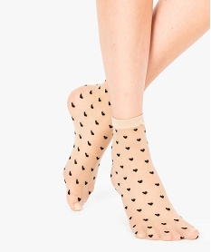 GEMO Lot de 2 paires de socquettes voile noir standard