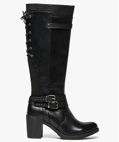 bottes bi-matieres avec lacets a l’arriere du mollet noir8124301_1