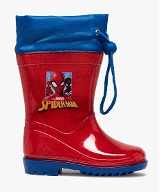 GEMO Bottes de pluie garçon à col ajustable – Spiderman Rouge