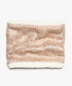 GEMO Echarpe snood fille avec paillettes et intérieur doublé Rose