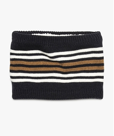 GEMO Snood rayé en maille avec doublure en sherpa Bleu