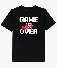 GEMO Tee-shirt coton imprimé à manches courtes Noir