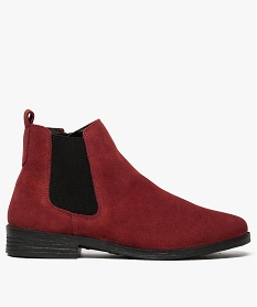 boots femme plats dessus cuir velours rouge bottines et boots8133601_1