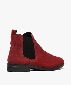 boots femme plats dessus cuir velours rouge bottines et boots8133601_4