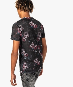 tee-shirt homme a manches courtes motif floral noir8134101_3