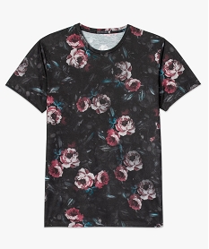tee-shirt homme a manches courtes motif floral noir8134101_4