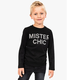 GEMO Tee-shirt coton imprimé chic garçon noir standard