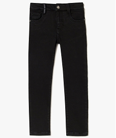 GEMO Pantalon slim uni garçon en stretch avec taille réglable noir standard