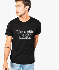 tee-shirt a manches courtes avec message humoristique pour homme noir8140001_1